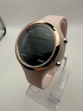 Time and Tru Women's Pink Silicone Digital Watch (New Battery)